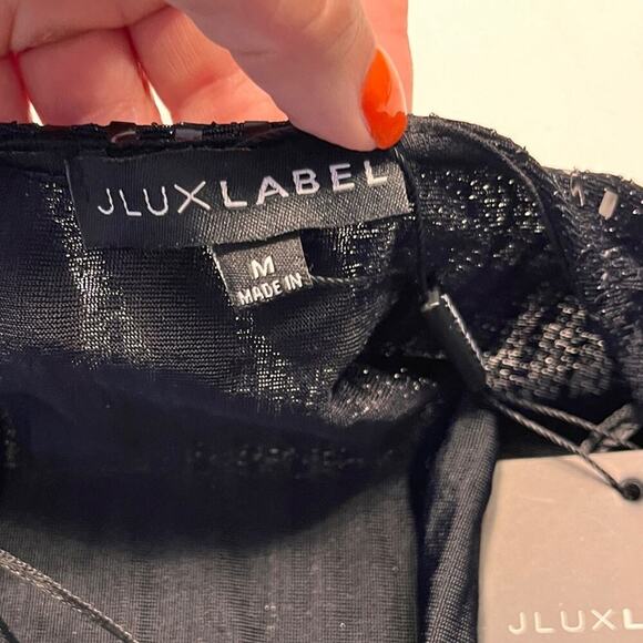 NWT JLUXLABEL Black Sequined Belted Cardigan Medium - Picture 7 of 9